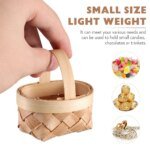 Basket Baskets Mini Woven Picnic Easter For Tiny Crafts Small Wooden Miniature With Flower Wood Favors Party Wicker Handles - Image 3