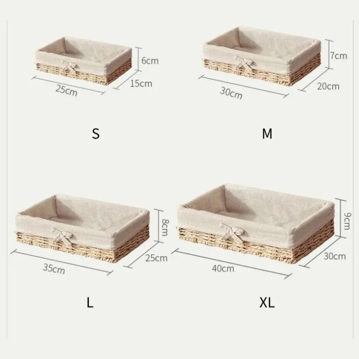 Woven Storage Baskets Metal and Rattan Organizer Storage Boxes with Cotton Lining Clothes Organizer Basket Bedroom Accessories - Image 6