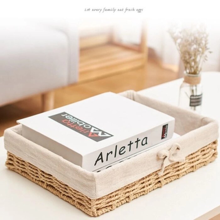 Woven Storage Baskets Metal and Rattan Organizer Storage Boxes with Cotton Lining Clothes Organizer Basket Bedroom Accessories - Image 2