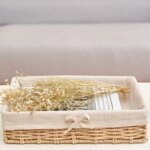 Woven Storage Baskets Metal and Rattan Organizer Storage Boxes with Cotton Lining Clothes Organizer Basket Bedroom Accessories - Image 3