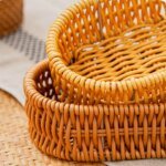 1pc Imitation Rattan Bread Basket Knife Fork Storage Box Fruit Vegetable Display Tray for Breakfast Food Dried Tray Woven Basket - Image 3