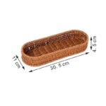 1pc Imitation Rattan Bread Basket Knife Fork Storage Box Fruit Vegetable Display Tray for Breakfast Food Dried Tray Woven Basket - Image 4