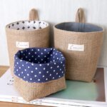 3pcs Jute Linen Basket Storage Organizer Jute Basket For Hanging Plant Basket Toy Storage Basket Hanging Pocket home decoration - Image 4