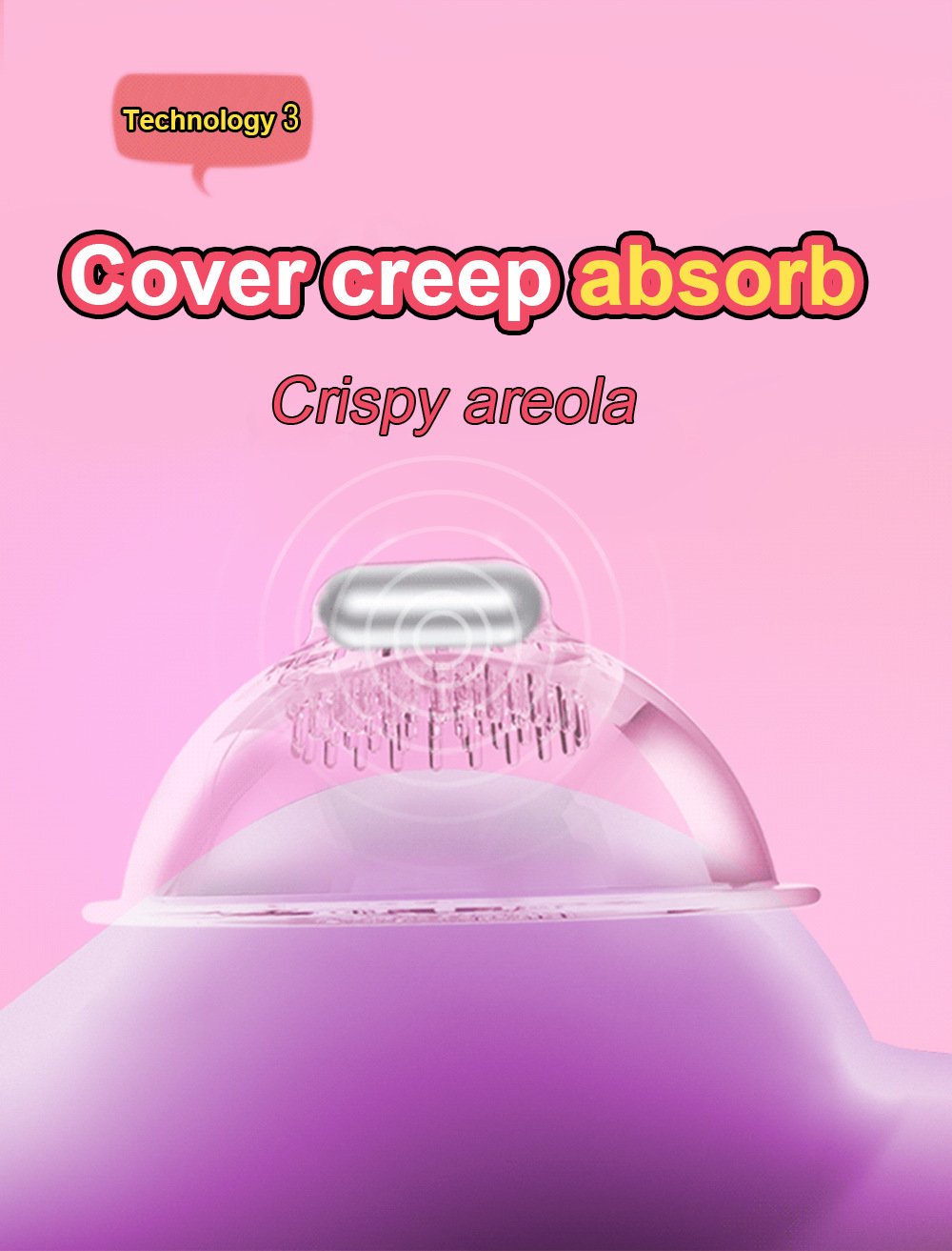 Three head suction vibrating nipple breast augmentation device breast pump female tongue licking massage masturbator