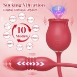Rose Sucking Sex Toys Dildo Vibrator for Women 3in1 Thrusting G Spot Anal Vibrators Stimulator Female Vibrating Egg Adult Toys - Image 2