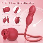 Rose Sucking Sex Toys Dildo Vibrator for Women 3in1 Thrusting G Spot Anal Vibrators Stimulator Female Vibrating Egg Adult Toys - Image 4