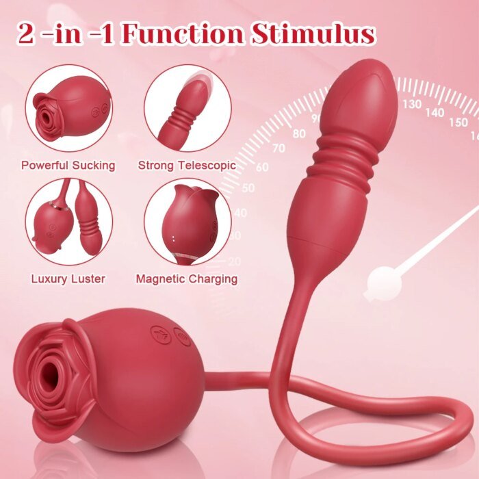 Rose Sucking Sex Toys Dildo Vibrator for Women 3in1 Thrusting G Spot Anal Vibrators Stimulator Female Vibrating Egg Adult Toys - Image 4