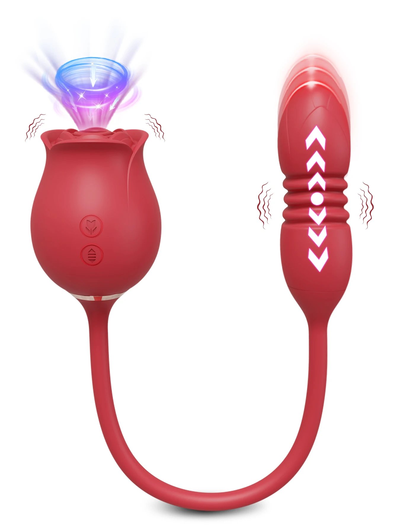 Rose Sucking Sex Toys Dildo Vibrator for Women 3in1 Thrusting G Spot Anal Vibrators Stimulator Female Vibrating Egg Adult Toys