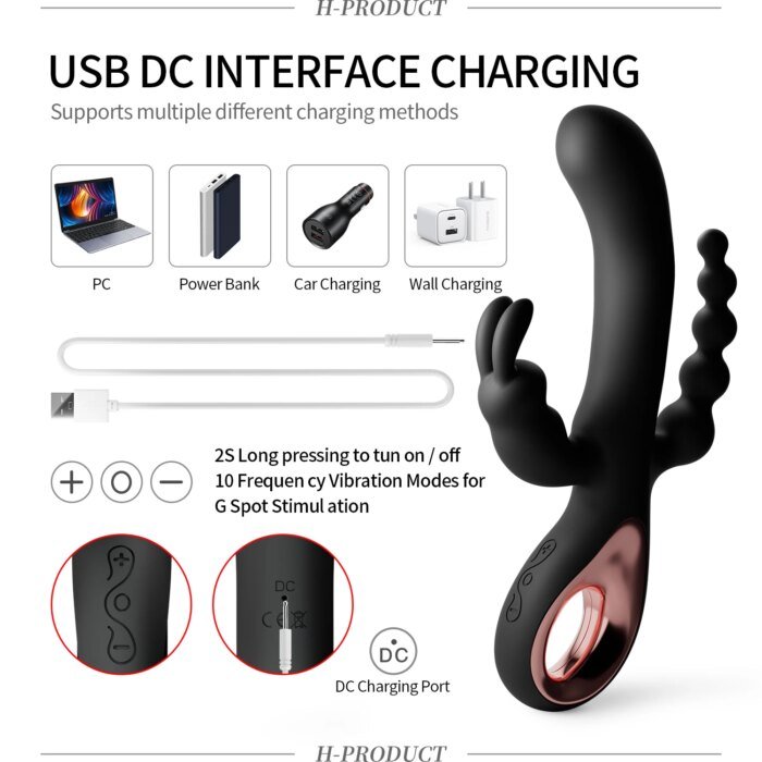 3 In 1 Dildo Rabbit Vibrator for Women G-Spot Orgasm Masturbator Anal Plug Clitoris Stimulator Female Masturbation Sex Toys 18 - Image 4