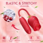 2-in-1 female masturbation rose sex toy Clit Clintoris G-point thrust Dildo oral sex vibrator G-point stimulation licking erotic - Image 3