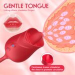 2-in-1 female masturbation rose sex toy Clit Clintoris G-point thrust Dildo oral sex vibrator G-point stimulation licking erotic - Image 2