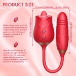2-in-1 female masturbation rose sex toy Clit Clintoris G-point thrust Dildo oral sex vibrator G-point stimulation licking erotic - Image 5
