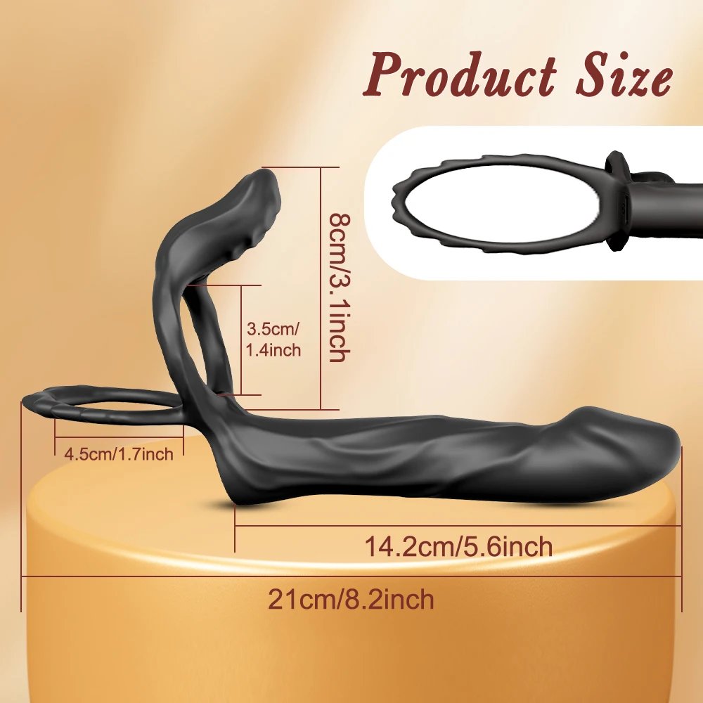 Anal Vibrator Dildo Double Penetration Butt Plug Vibrator For Men Strap On Cock Ring Vibrating Penis Vagina Sex Toy For Couples