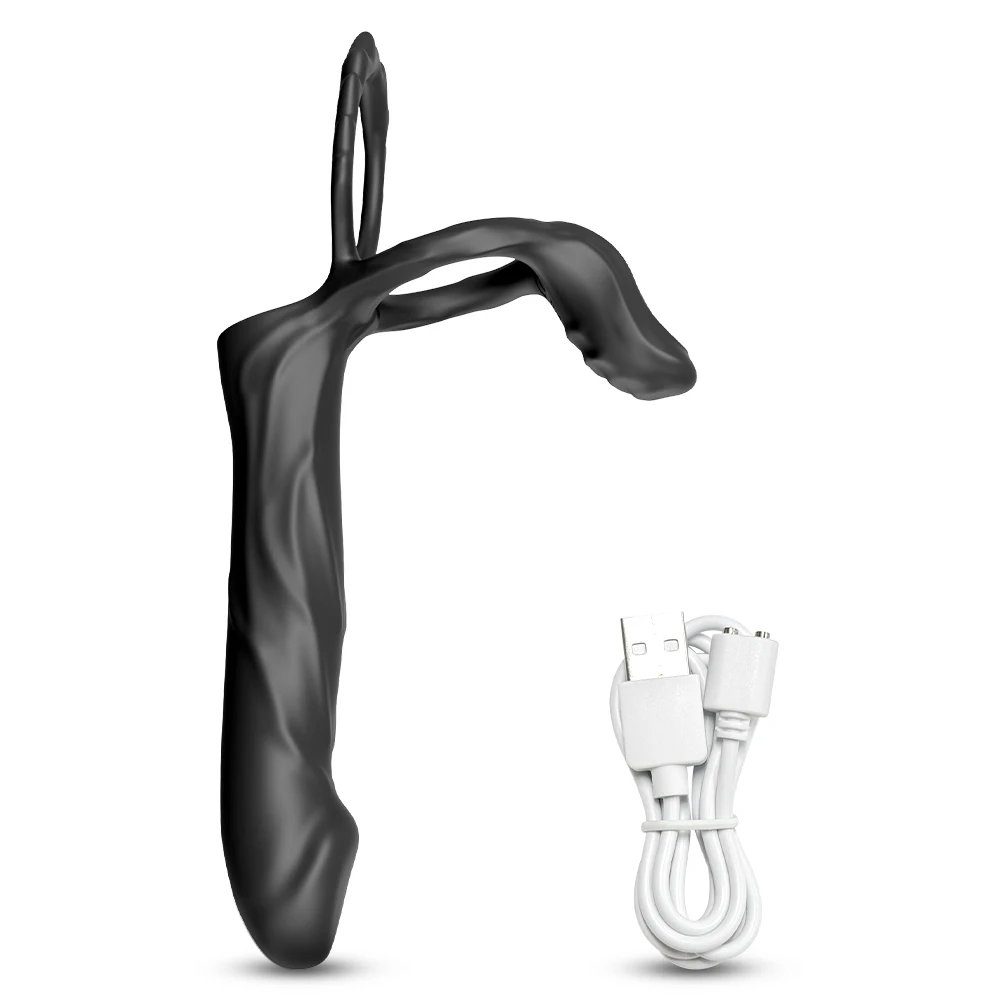 Anal Vibrator Dildo Double Penetration Butt Plug Vibrator For Men Strap On Cock Ring Vibrating Penis Vagina Sex Toy For Couples