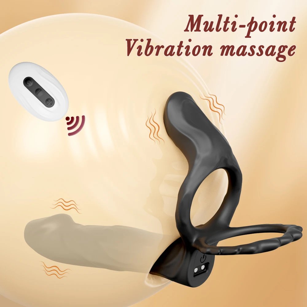 Anal Vibrator Dildo Double Penetration Butt Plug Vibrator For Men Strap On Cock Ring Vibrating Penis Vagina Sex Toy For Couples