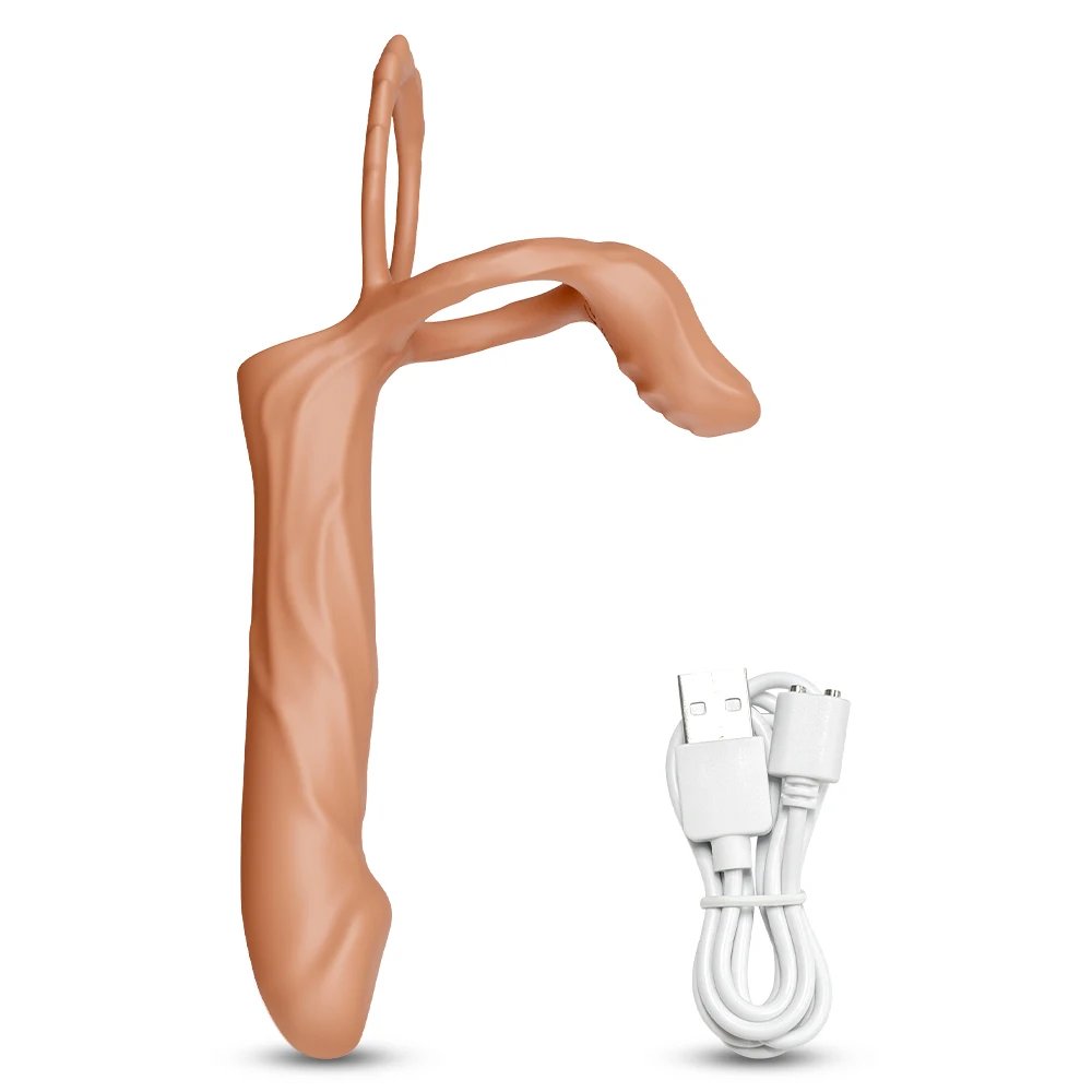 Anal Vibrator Dildo Double Penetration Butt Plug Vibrator For Men Strap On Cock Ring Vibrating Penis Vagina Sex Toy For Couples