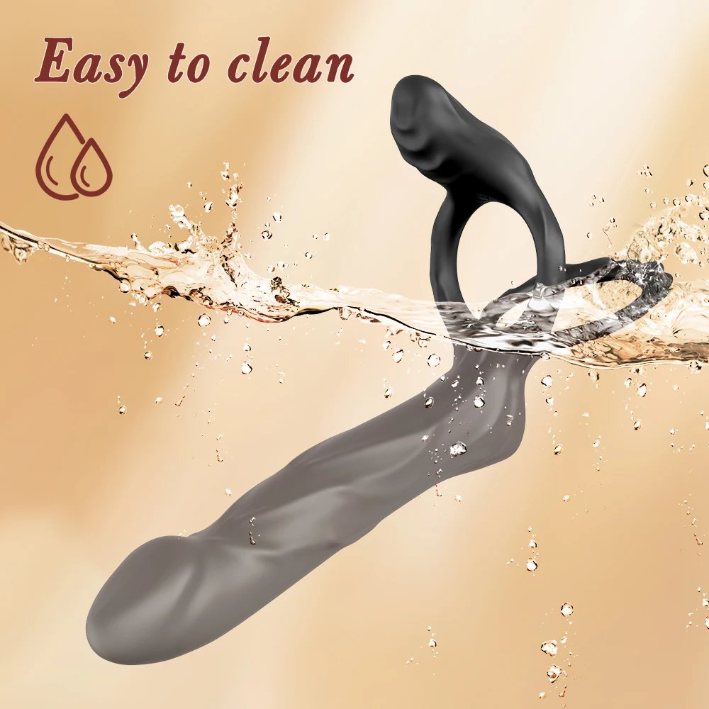 Anal Vibrator Dildo Double Penetration Butt Plug Vibrator For Men Strap On Cock Ring Vibrating Penis Vagina Sex Toy For Couples