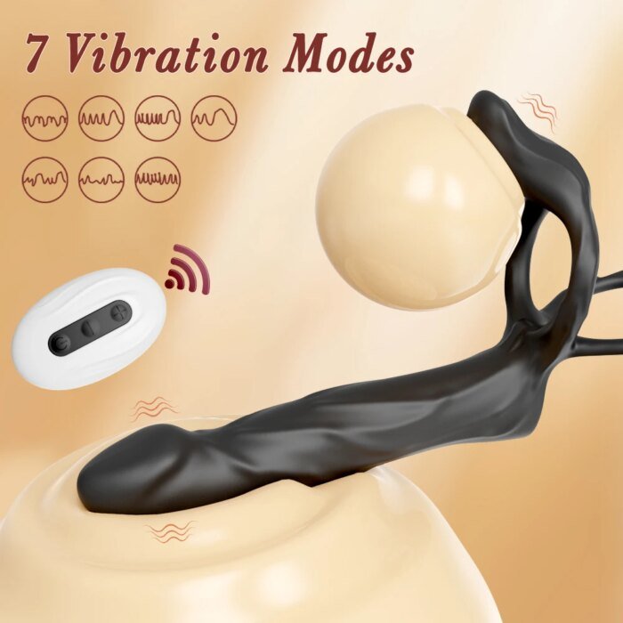 Anal Vibrator Dildo Double Penetration Butt Plug Vibrator For Men Strap On Cock Ring Vibrating Penis Vagina Sex Toy For Couples - Image 3