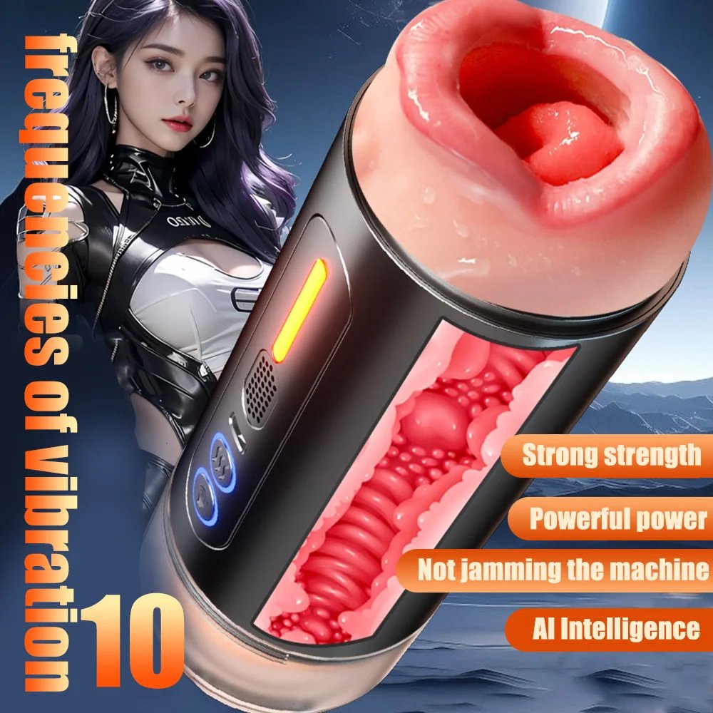 Automatic Male Masturbator Heating Pussy Sexy Moan Vibration Blowjob Machine Penis Masturbation Cup Sex Toys For Men