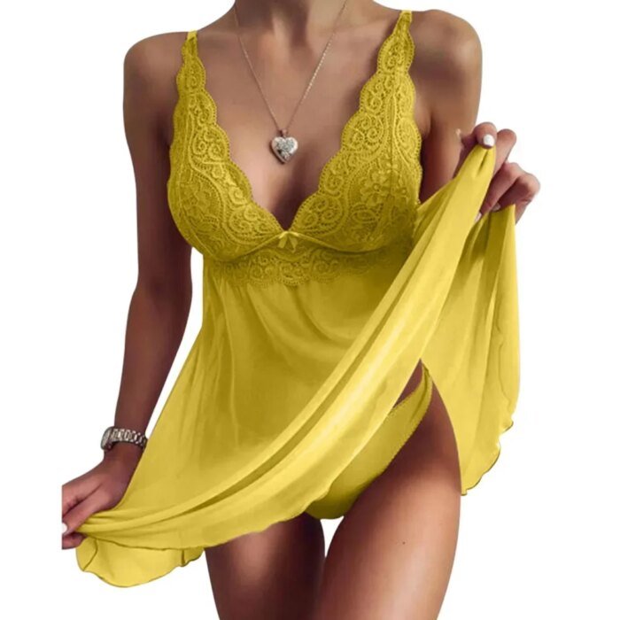 Ladies Lingerie Sleepwear Sexy Women Dress Lace Nightie Gown Babydoll  Mesh Sexy Nightwear Plus Size Hot Exotic Apparel - Image 5