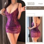 Sexy Sheer Lace Chemise Nightgown Front Open Design Role Play S-XXL Valentines Wedding Nightwear for Women