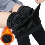 Autumn Winter Fleece Lined Pearl Velvet Over-the-Knee Leggings for Women Thickened Warm Tights for Cold Weather - Image 6