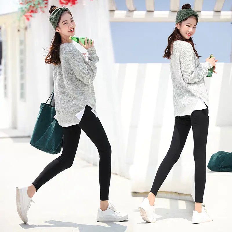 Ribbed Leggings For Women 2025 High Waist Autumn Winter Warm Legging Cotton Fashion Casual Threaded 2XL Black Pants Sexy Leggins