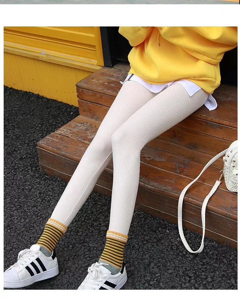 Ribbed Leggings For Women 2025 High Waist Autumn Winter Warm Legging Cotton Fashion Casual Threaded 2XL Black Pants Sexy Leggins