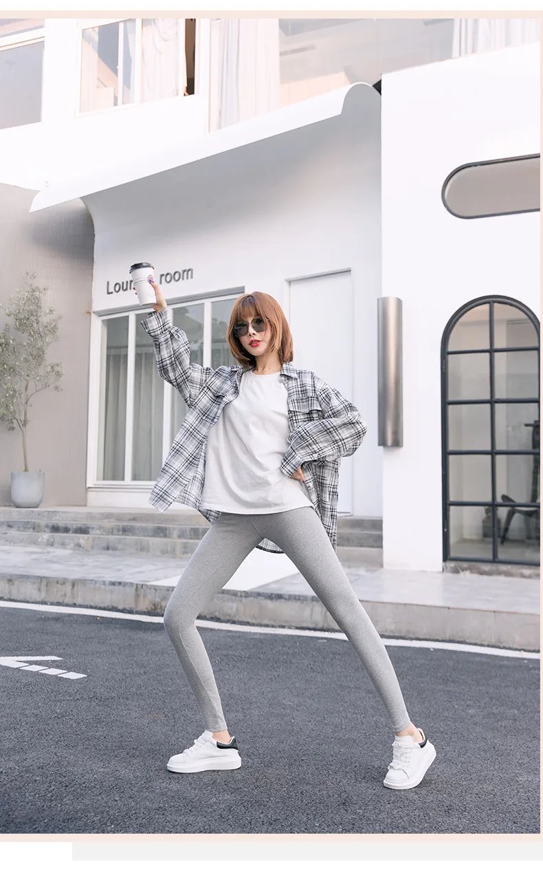 Ribbed Leggings For Women 2025 High Waist Autumn Winter Warm Legging Cotton Fashion Casual Threaded 2XL Black Pants Sexy Leggins