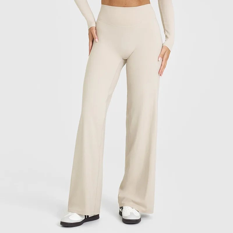 Casual sports fitness straight-leg pants for women soft breathable without awkward leggings ties yoga wide-leg sports pants