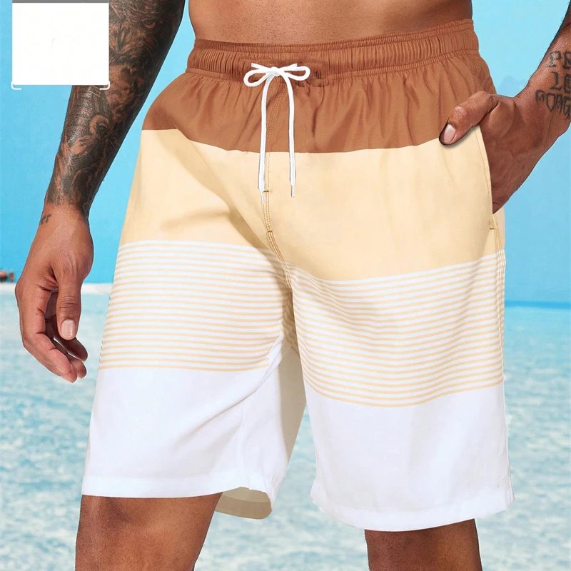 Sea Beach Casual Classic Stripe Beach Shorts For Men Loose Breathable Quick Dry Sport Board Short Summer Fashion New Short Pant Sea Beach Casual Classic Stripe Beach Shorts For Men Loose Breathable Quick Dry Sport Board Short Summer Fashion New Short Pant