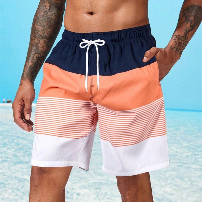 614896-oeklvb.jpg Sea Beach Casual Classic Stripe Beach Shorts For Men Loose Breathable Quick Dry Sport Board Short Summer Fashion New Short Pant - Image 2