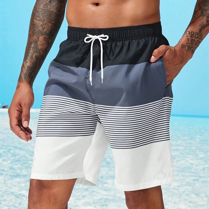 614896-p8yei8.jpg Sea Beach Casual Classic Stripe Beach Shorts For Men Loose Breathable Quick Dry Sport Board Short Summer Fashion New Short Pant - Image 3
