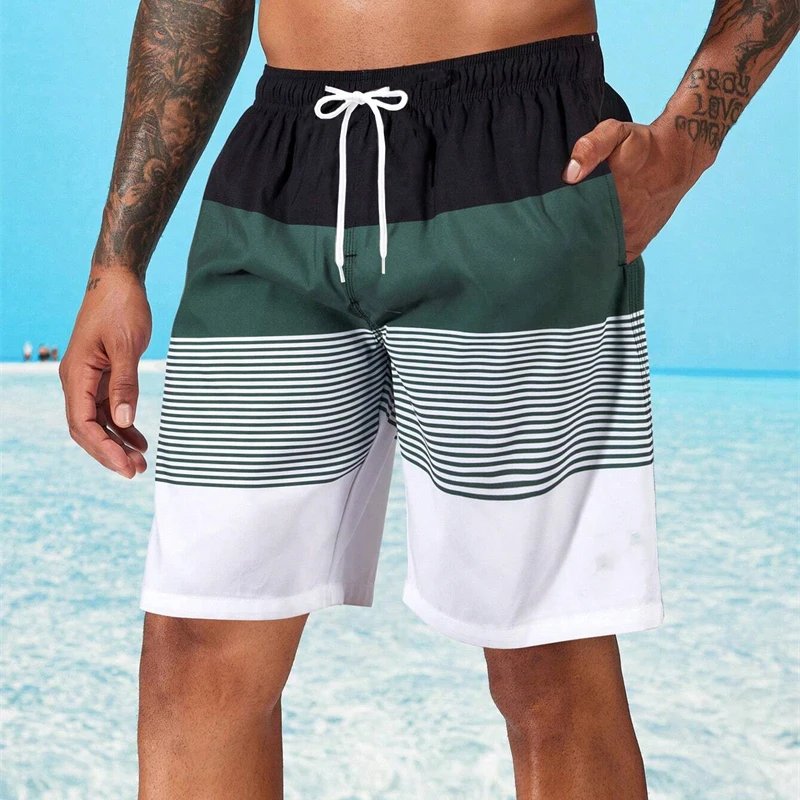 614896-qrnlvm.jpg Sea Beach Casual Classic Stripe Beach Shorts For Men Loose Breathable Quick Dry Sport Board Short Summer Fashion New Short Pant - Image 5