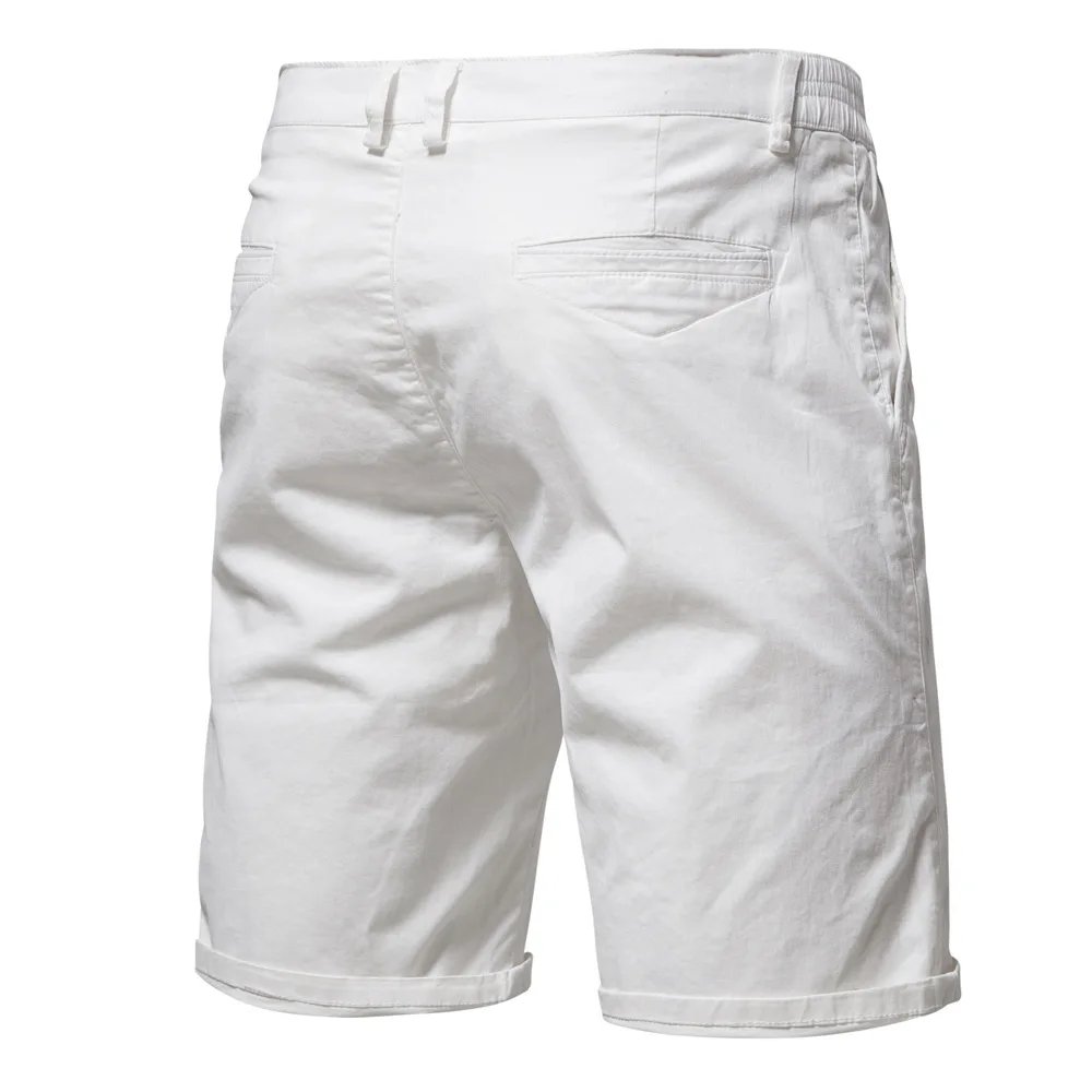 2024 New Summer 100% Cotton Shorts Men Solid Color Elastic Waist Short Pants High Quality Casual Business Social Men's Shorts 2024 New Summer 100% Cotton Shorts Men Solid Color Elastic Waist Short Pants High Quality Casual Business Social Men's Shorts