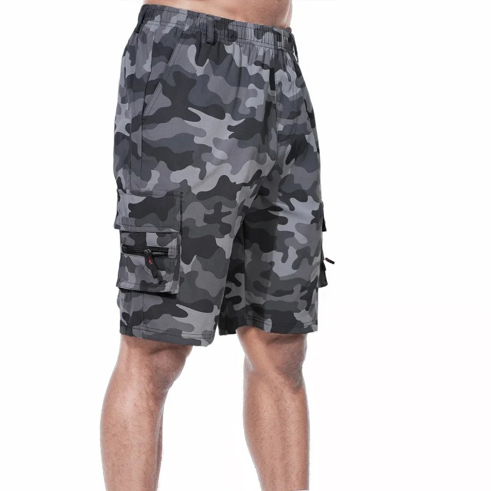 Men's Cargo Shorts Summer Oversized Pants Elastic Waist Large Size Outdoor Jogging Sweatpants Trend Multi Pockets Men Clothes
