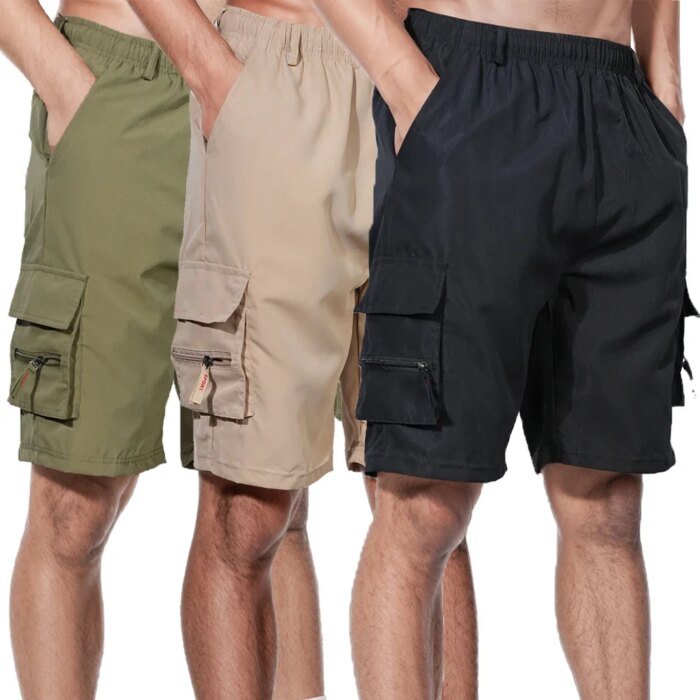 Men's Cargo Shorts Summer Oversized Pants Elastic Waist Large Size Outdoor Jogging Sweatpants Trend Multi Pockets Men Clothes - Image 1