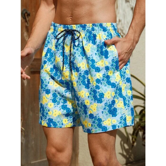 Men's High-Tech 3D Printed Aloha Shorts - Realistic Jungle Foliage & Exotic Hibiscus Designs for Poolside & Streetwear - Image 4