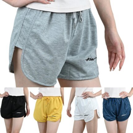 Summer New Women's Athletic Shorts Elastic Waist Drawstring Running Shorts Girl Yoga Gym Fitness Workout Casual Pants