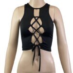Sexy Strap Hollow Out Bare Midriff Halter Crop Tops Women Tank Top Casual Sleeveless Cropped Vest Camisole Tube Top Female - Image 3