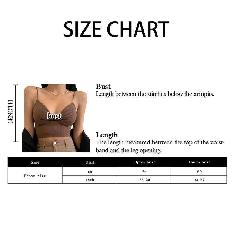 Women Sexy Sleeveless Crop Tops Seamless Underwear Wireless V-Shaped Camisole Bralette One-Piece Tube Tops Padded Bra