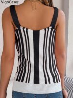 VigoCasey 2025 Lady Off Shoulder Bodycon Strap Top Sexy Women Patchwork Knit Vest Summer Female Sleeveless Casual Tops Clothes - Image 6
