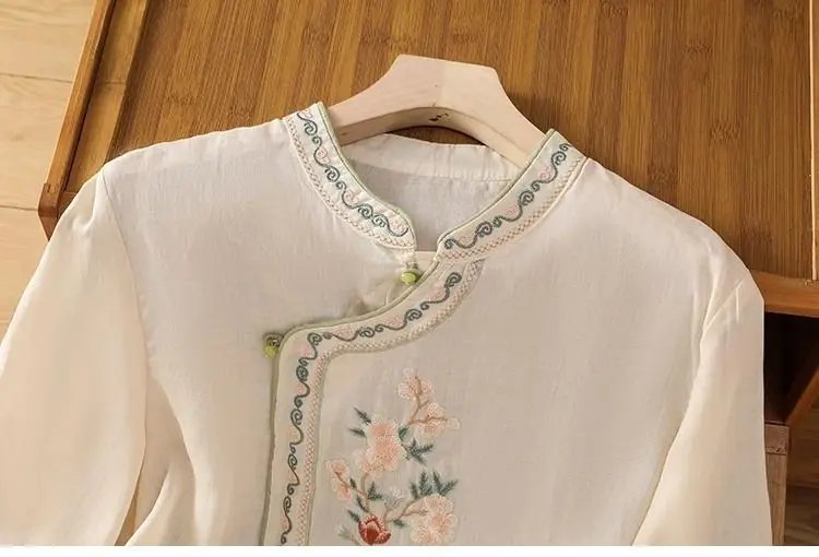 Summer Vintage Tshirt Woman Clothes Cotton Linen Tops Tee Loose Embroidered T-Shirts Women Harajuku Casual Blusas Ladies T Shirt