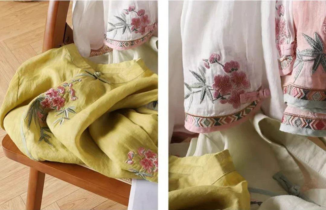 Summer Vintage Tshirt Woman Clothes Cotton Linen Tops Tee Loose Embroidered T-Shirts Women Harajuku Casual Blusas Ladies T Shirt