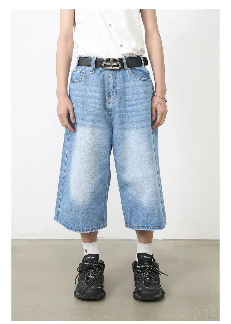 Harajuku Vintage High Waist Black Retro Washed Denim Shorts Women's Fashion Casual Loose Fit Y2K Streetwear Mid Long Short Harajuku Vintage High Waist Black Retro Washed Denim Shorts Women's Fashion Casual Loose Fit Y2K Streetwear Mid Long Short