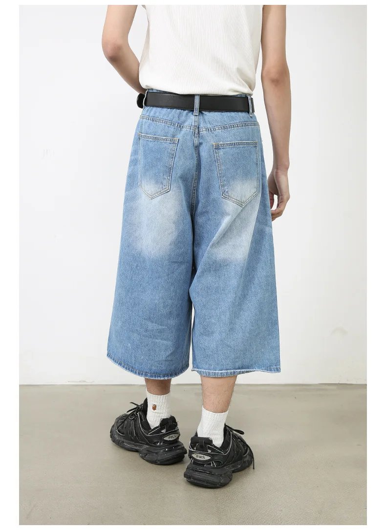 Harajuku Vintage High Waist Black Retro Washed Denim Shorts Women's Fashion Casual Loose Fit Y2K Streetwear Mid Long Short Harajuku Vintage High Waist Black Retro Washed Denim Shorts Women's Fashion Casual Loose Fit Y2K Streetwear Mid Long Short