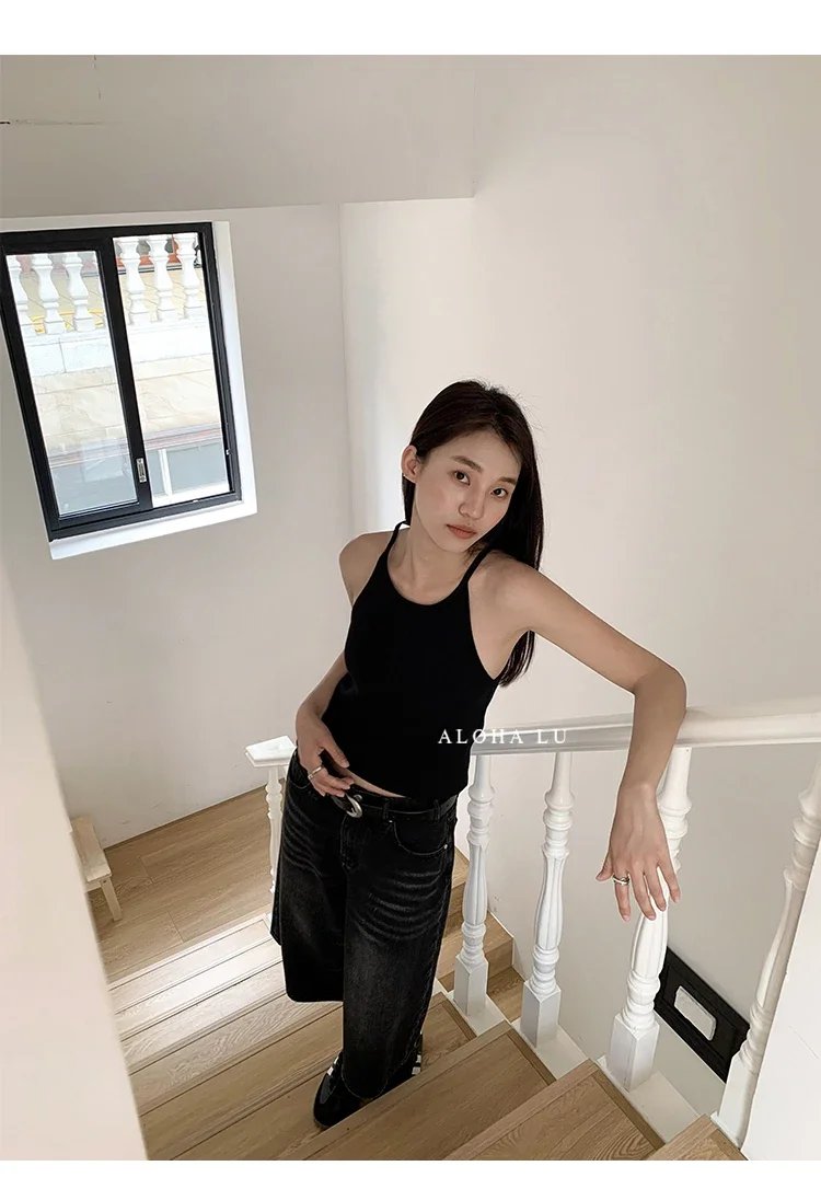 Harajuku Vintage High Waist Black Retro Washed Denim Shorts Women's Fashion Casual Loose Fit Y2K Streetwear Mid Long Short Harajuku Vintage High Waist Black Retro Washed Denim Shorts Women's Fashion Casual Loose Fit Y2K Streetwear Mid Long Short