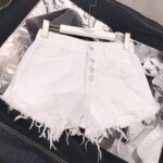 High Waist Tassel Broken Denim Shorts Women Summer Korean Version Raw Edge Wide Leg Loose Plus Size Jean Shorts Female - Image 3