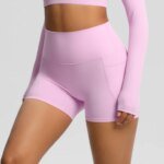 Women Sports Short With PocketedYoga Legging Shorts Squat Proof High Waist Fitness Tight Shorts Quick Drying Cycling Workout Gym - Image 6