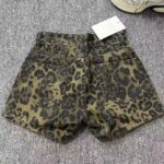 Summer New Leopard Print Denim Shorts Women Vintage Y2K Low Waist Streetwear Shorts Female Retro Pocket Button-Up Short Jeans - Image 6